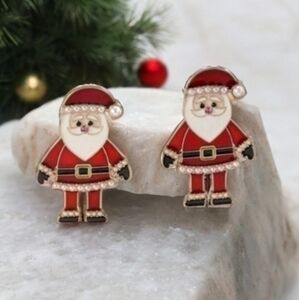 BETSEY JOHNSON HOLIDAY SANTA CHRISTMAS EARRINGS